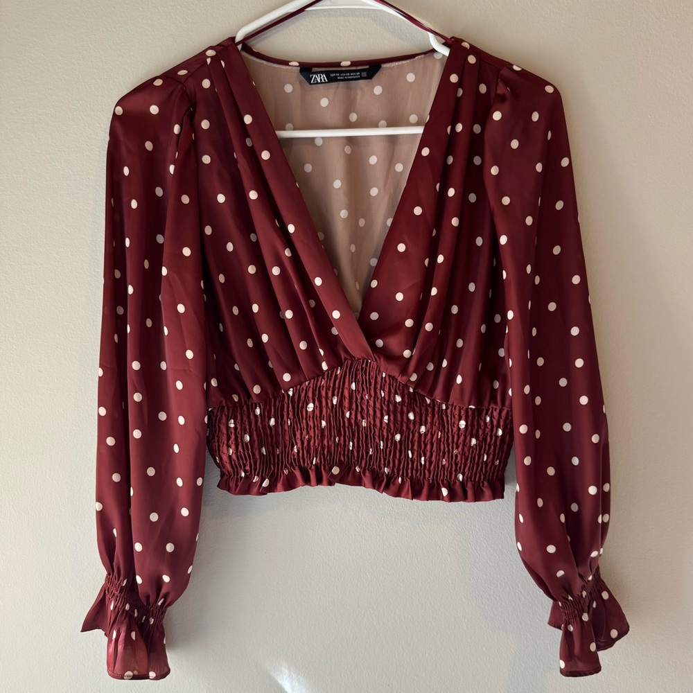 Polkadot Cropped Blouse